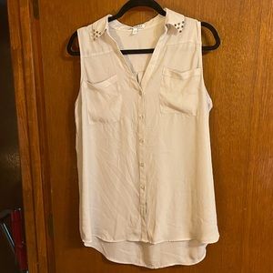 Tan Portofino Tank with Stub Collar